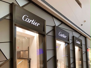 CARTIER专卖店不锈钢橱窗定制